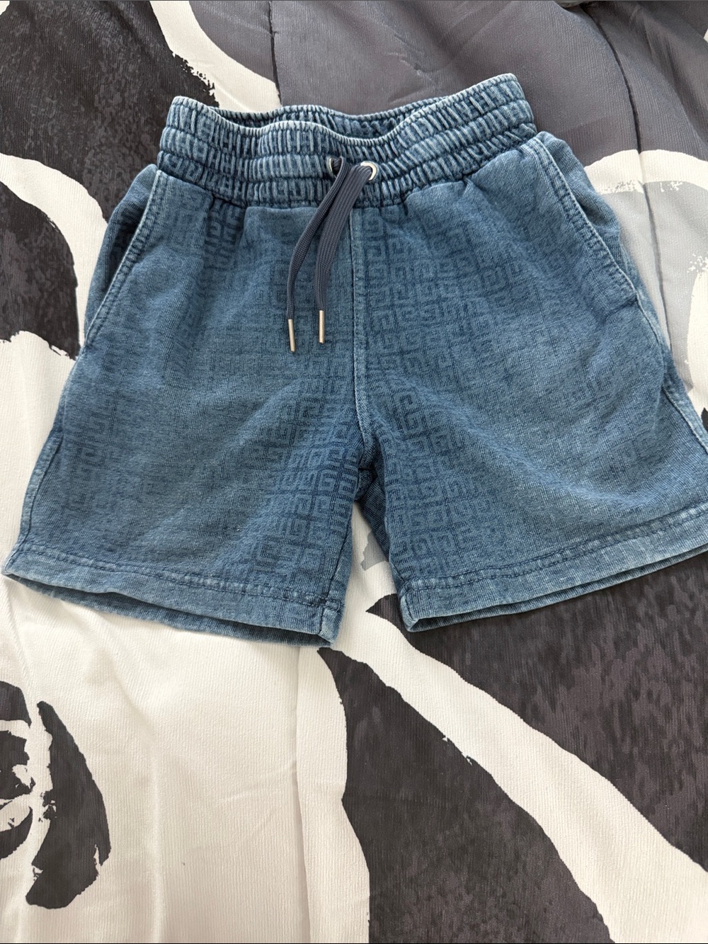 Kids Blue Elastic Waist Casual Shorts